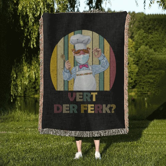 Vert Der Ferk the swedish chef Woven Blankets