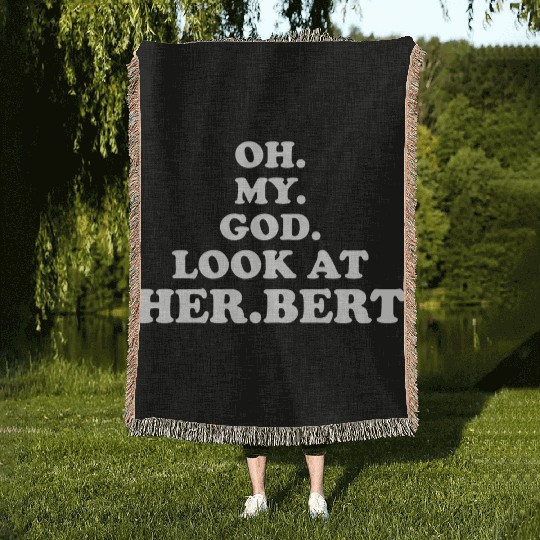 oh my god look at herbert design Woven Blankets