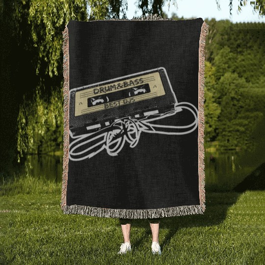 Drum and Bass Music Lover Gift Old Cassette Tape B Woven Blankets
