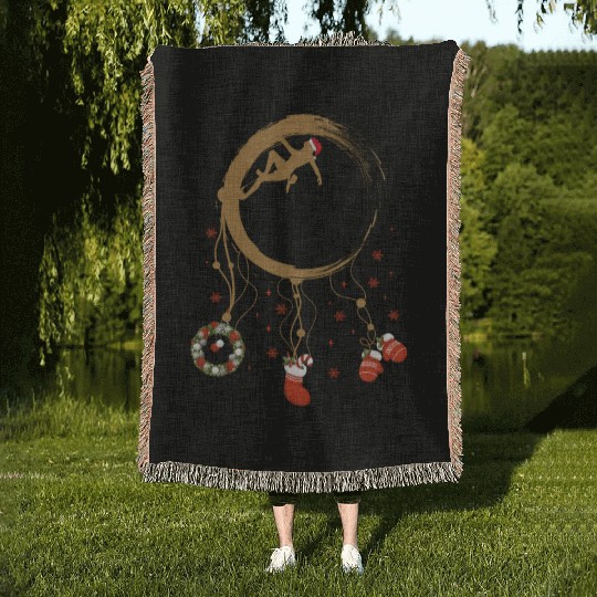 Winter dreamcatcher Christmas Boulder Woven Blankets