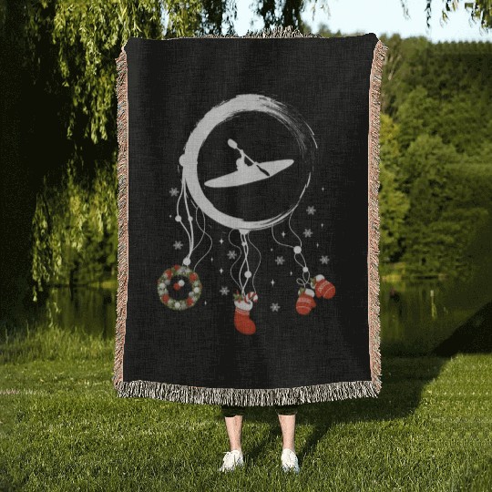 Winter dreamcatcher Christmas Kayak Woven Blankets