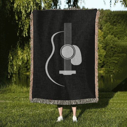 Abstract Guitar Music Guitarist Guitar Player Woven Blankets