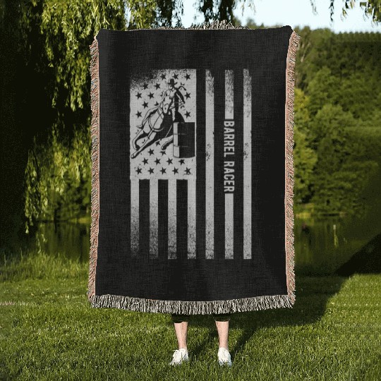 Barrel Racing Barrel Racer Woven Blankets