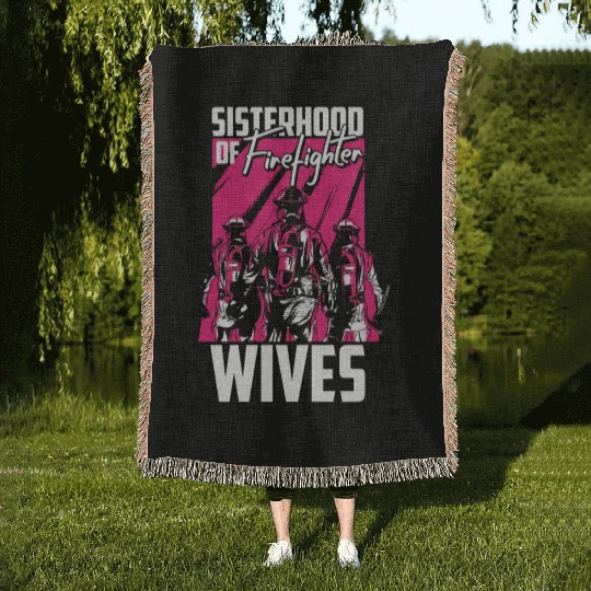 Firefighter Thin Red Line Sisterhood Woven Blankets