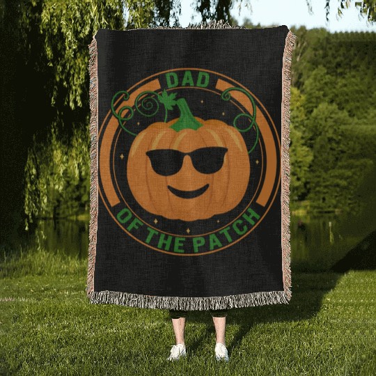 Halloween Woven Blankets, Dad Of The Patch Cute Pumpkin