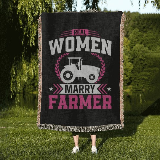 Farming Farmer Husband Wife Woven Blankets