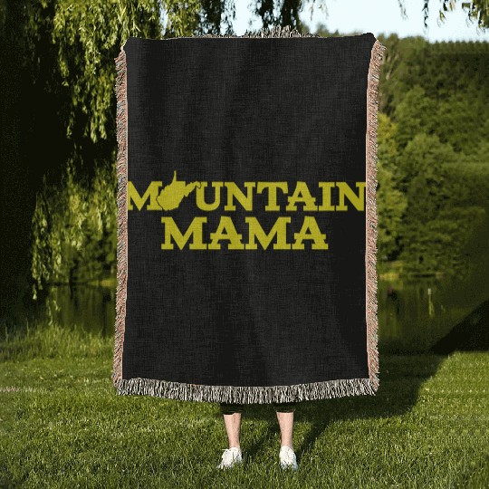 Mountain Mama Wv Blue And Gold Woven Blankets