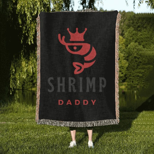 shrimp daddy Woven Blankets