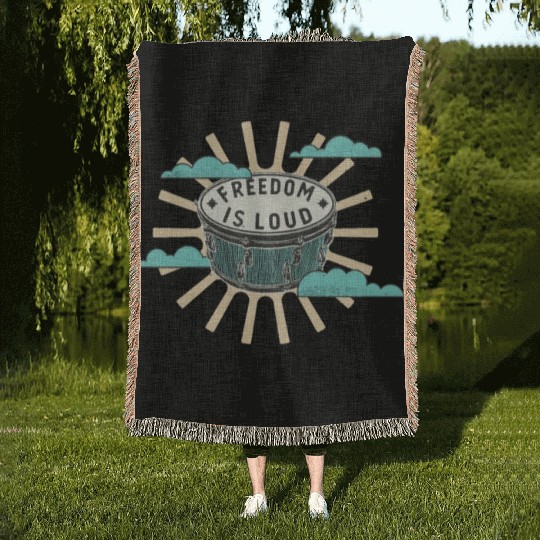 Bongo Drum Freedom Is Loud Music Lover Woven Blankets