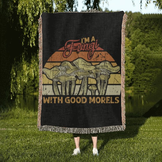 I'm a fungi with good morels - fungi Woven Blankets