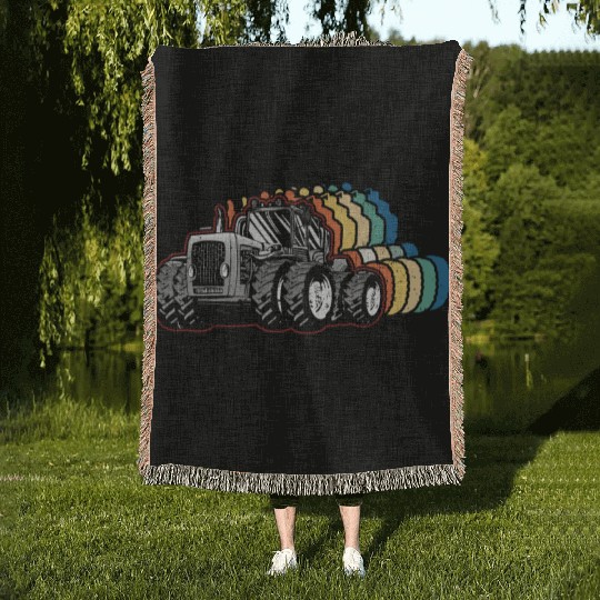 Farming Farmer Retro Vintage Woven Blankets