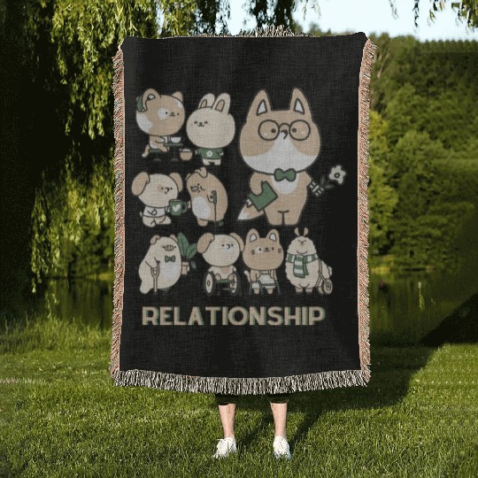 My pets relationship Woven Blankets