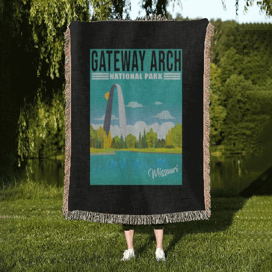 Gateway Arch National Park Missouri, St Louis Woven Blankets