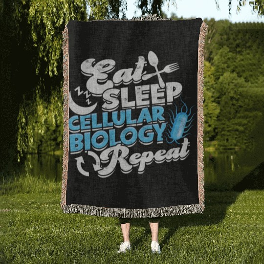 Eat sleep cellular Biology Science Biologist Woven Blankets
