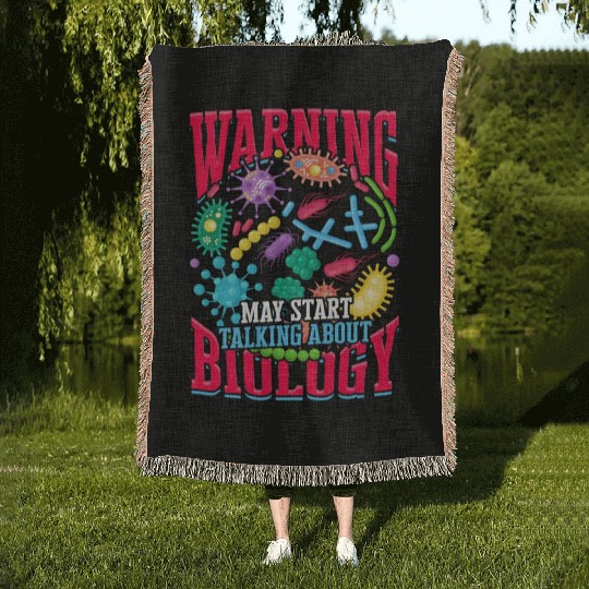 Warning talking Biology Science Cellular Biologist Woven Blankets