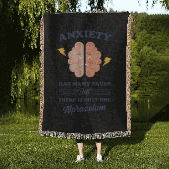 ANXIETY HAS MANY Woven Blankets