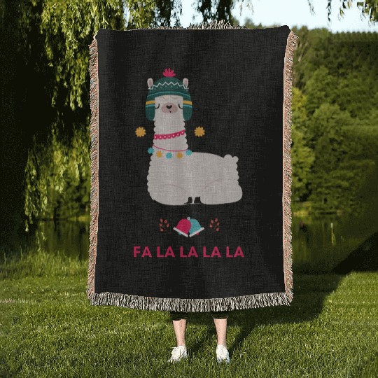 Fa La La La LLama ! Woven Blankets