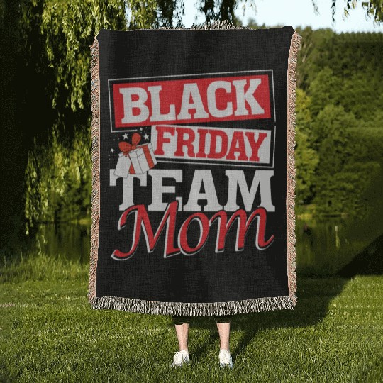 Black Friday Team Mom Woven Blankets