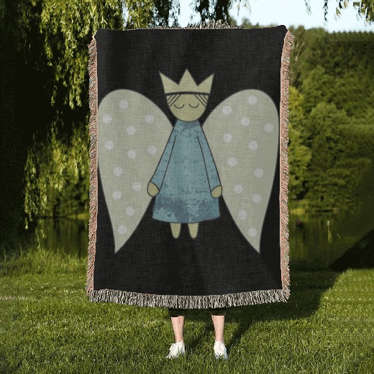 The Flight of the Christmas Angel Woven Blankets