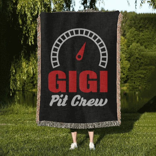 Gigi Racing Car Bday Party Family Matching Pit Cre Woven Blankets