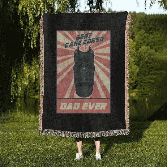 Best Cane Corso Dad Ever I Cane Corso Lover Woven Blankets