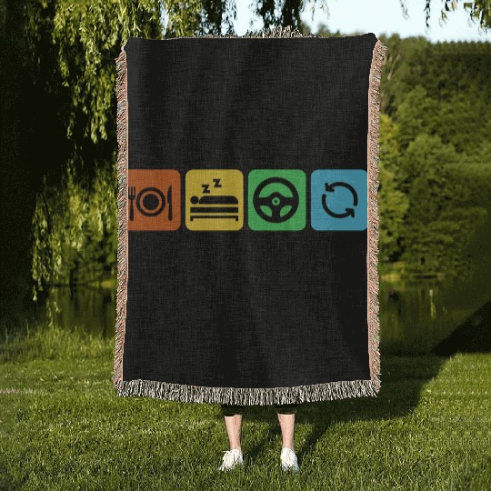 Eat, Sleep, Drive, Repeat | Driver Woven Blankets