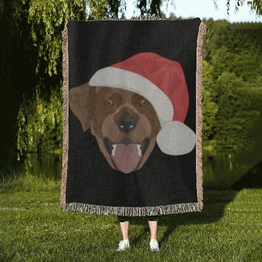 Labrador Merry Christmas Woven Blankets