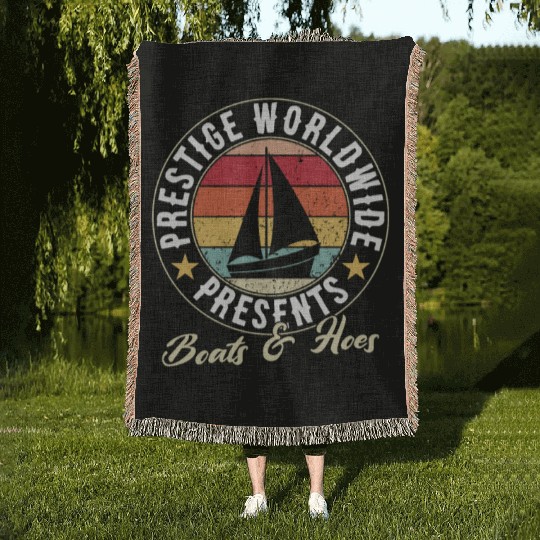 prestige worldwide presents boats and hoes Woven Blankets