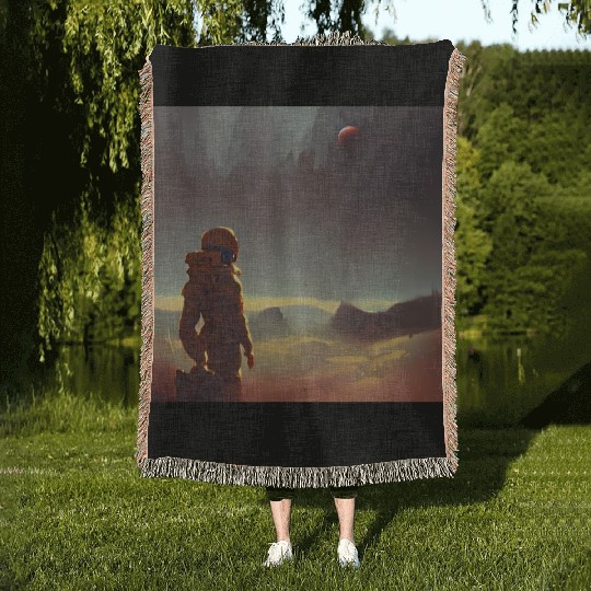 Mars exploring Woven Blankets