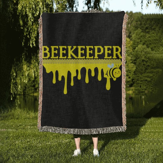 Bee Keeper Beekeeper, Funny Bee Hive Honey Lover Woven Blankets