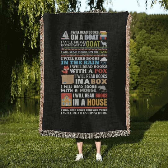 Reading Library Literature Read Books Lover Reader Woven Blankets