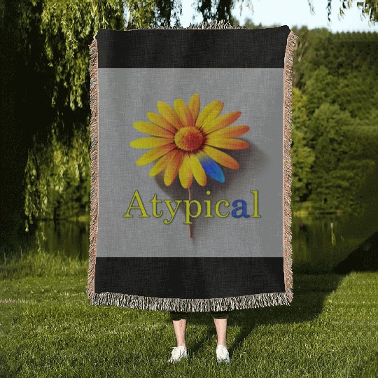 Colorful flower, atypical or neurodivergent Woven Blankets