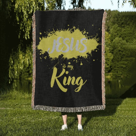 JESUS is my King Woven Blankets