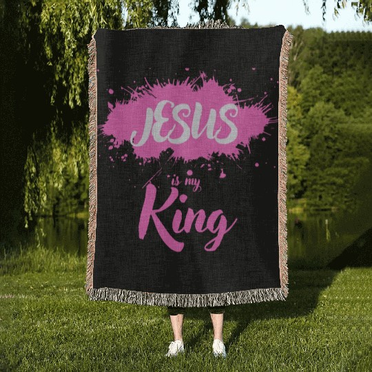 JESUS is my King Woven Blankets