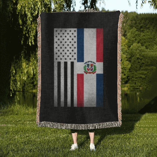 Dominican Republic Design for Dominican Americans Woven Blankets