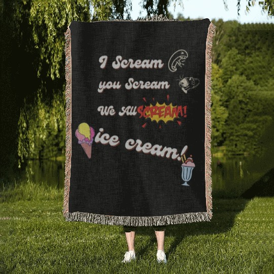 we all scream iceceam Woven Blankets