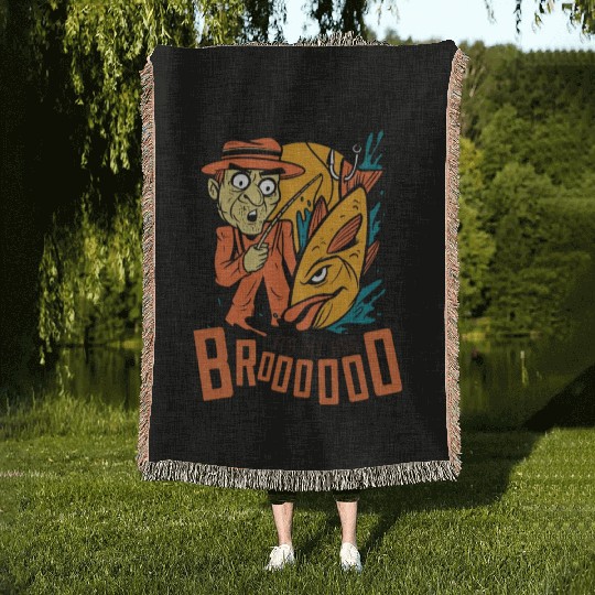 It's my ass broo big fish fisherman It's my ass br Woven Blankets