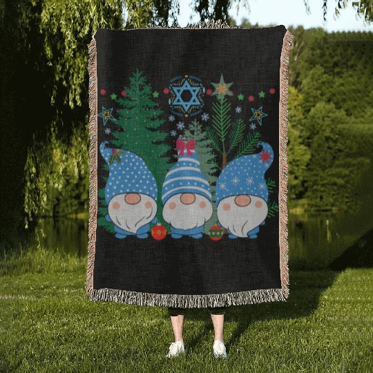 Merry Christmukkah, Jewish Christmas, Hanukkah Woven Blankets