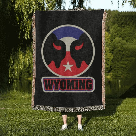 US States WYOMING Woven Blankets