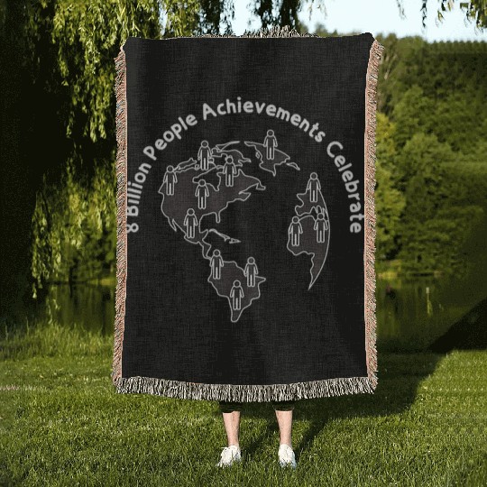 8 Billion People On The Planet Woven Blankets