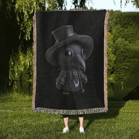 Plague Doctor Killer Woven Blankets