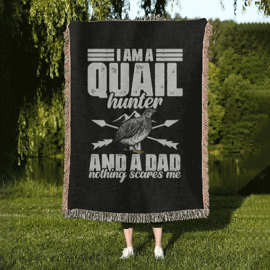 Funny Quail Hunting Hobby Northern Bobwhite Quail Woven Blankets