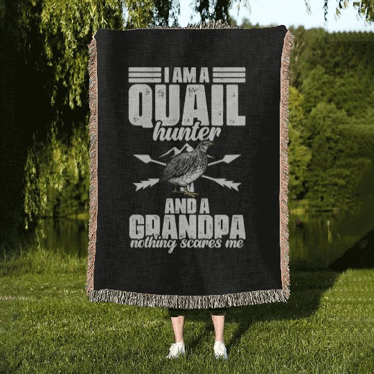 Funny Quail Hunting Hobby For Bobwhite Quail Woven Blankets
