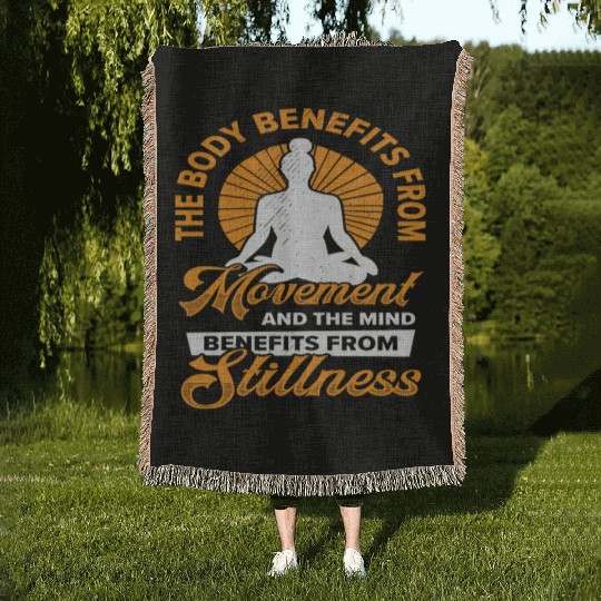 Serenity Meditating Yoga Fan Spiritual Relaxation Woven Blankets