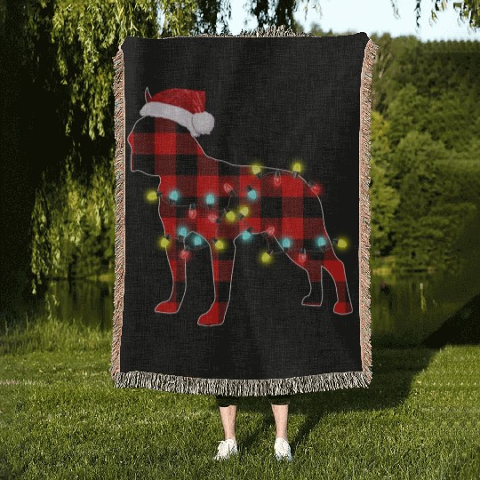 Boston Terrier Christmas Dog Lover Pajamas Woven Blankets