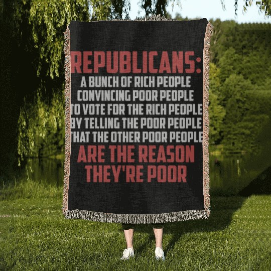 Anti Republicans Definition - Democrat Liberal Woven Blankets