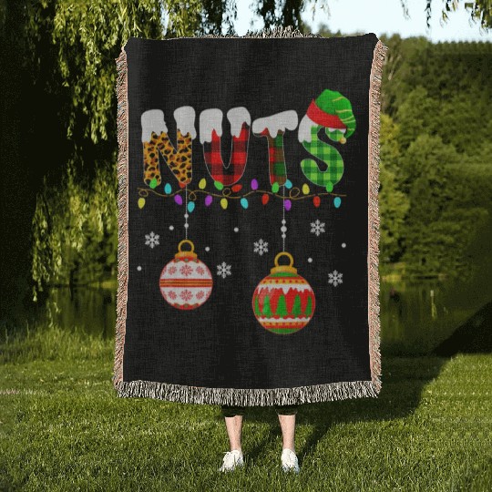 Funny Chest Nuts Couples Christmas Chestnuts Xmas Woven Blankets