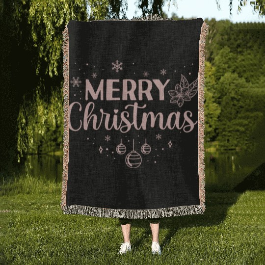 Pastel Christmas Holiday X-Mas Lover Woven Blankets