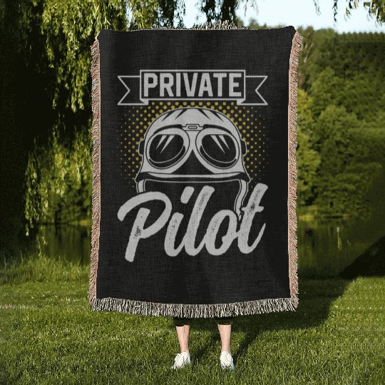 Private Pilot Small Airplane Aircraft Woven Blankets