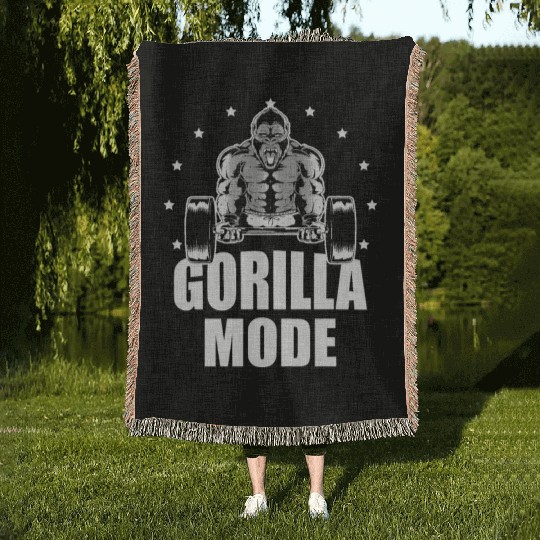 Gorilla Mode Monkey Whisperer Animal Zookeeper Woven Blankets